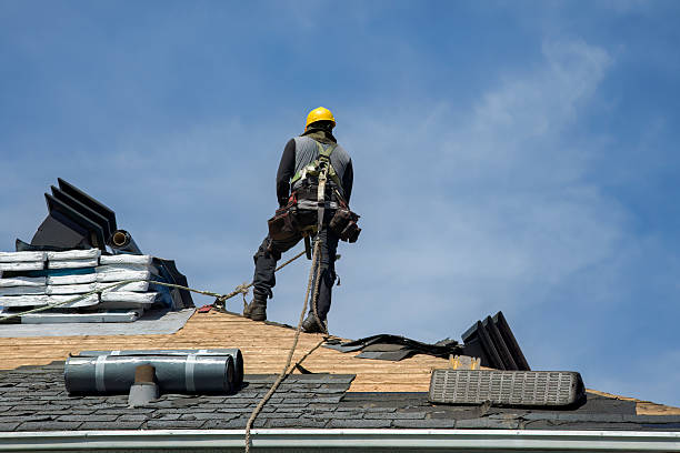 Professional Gutter Installation technician working in Rockport, WA